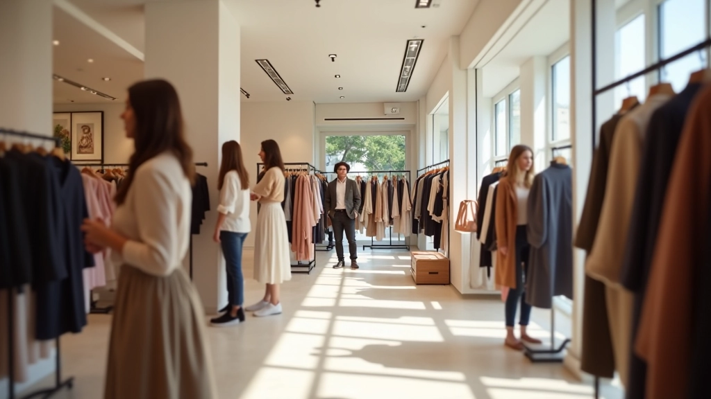 Modern butik mağazasında uygun fiyatlı kıyafetler
